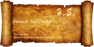Hauck Sándor névjegykártya